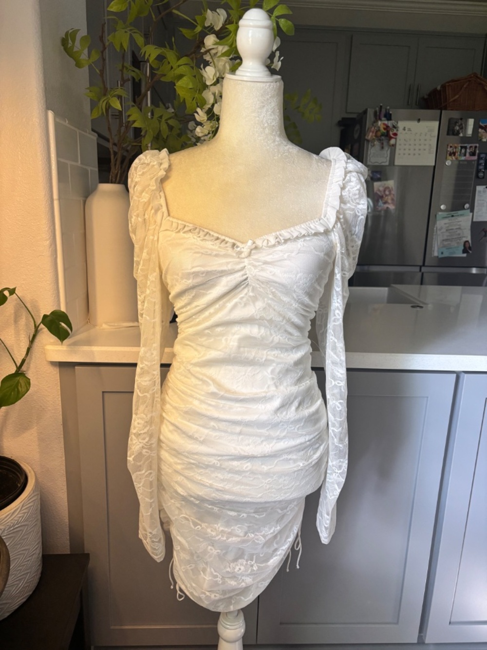NWT For Love and Lemons Belle Lace White Dress XS